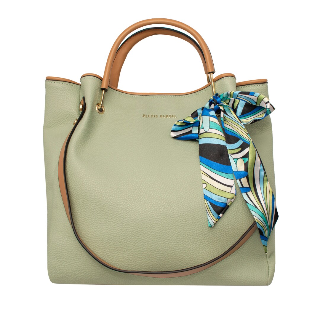 Alexis Bendel Green Satchel With Scarf - Etsy