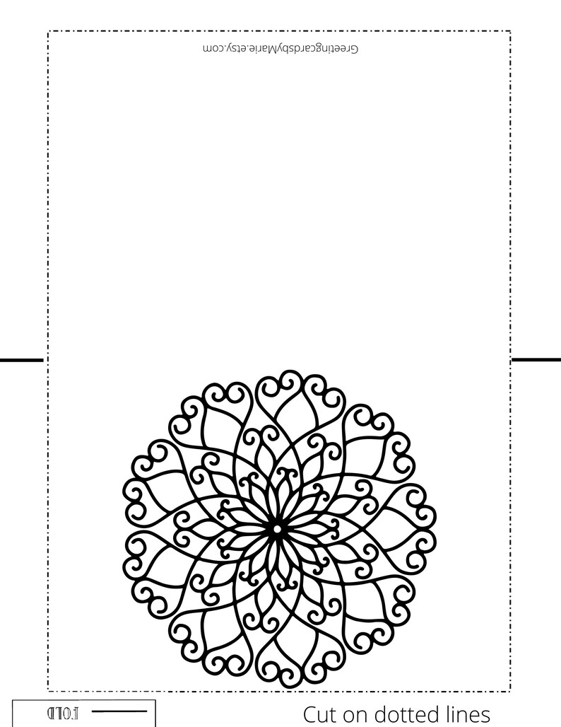 Color Yourself Printable Blank Greeting Card of a Detailed Etsy