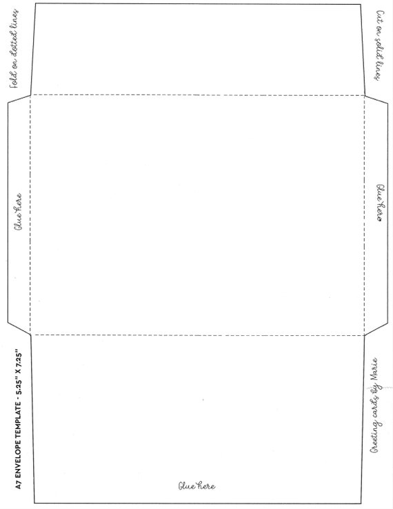 printable 5x7 inch size a7 vertical or horizontal envelope etsy