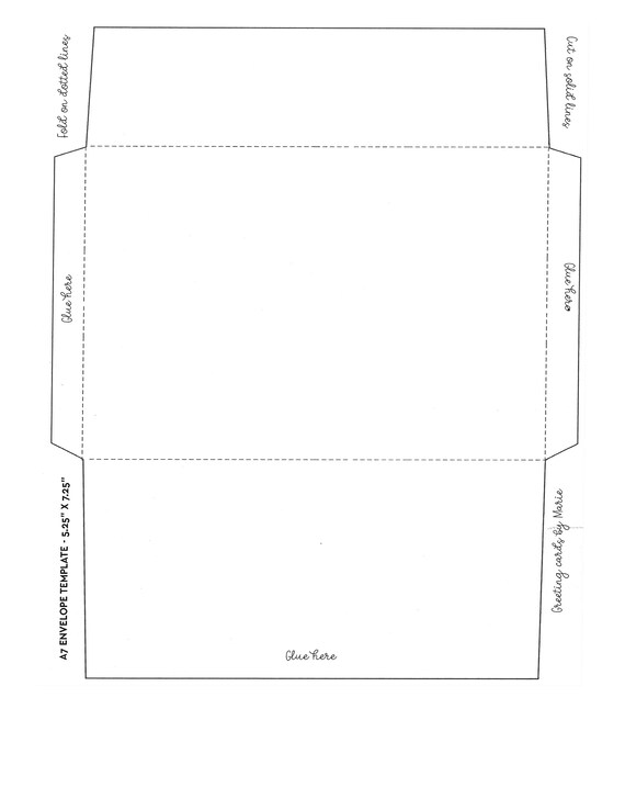 Printable 4x6 Inch Size Vertical Or Horizontal Envelope Etsy