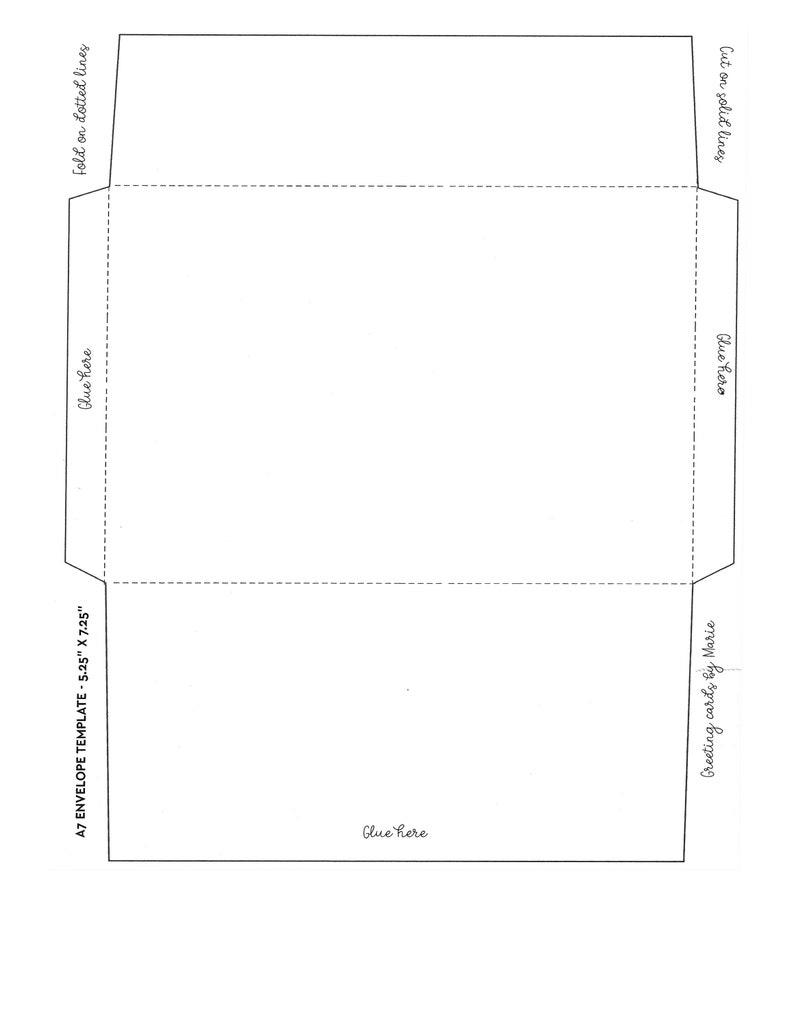 Printable 4x6 Inch Size A4 Vertical or Horizontal Envelope Template