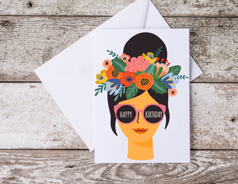 Printable Blank Inside Happy Birthday Greeting Card Colorful - Etsy UK