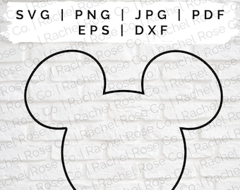 Mickey Head Outline SVG Cut File