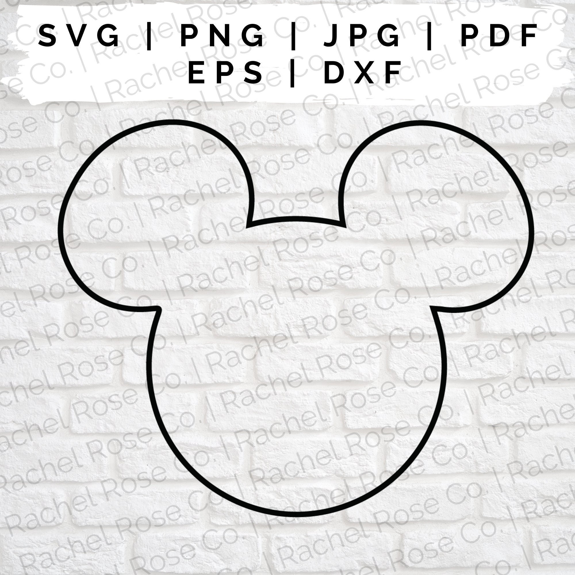 Mickey Mouse Head With Pants Outline