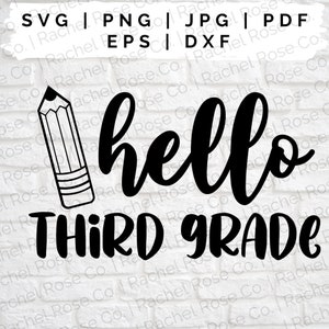 Hola SVG de 3er Grado, Hola SVG de Tercer Grado, 1er Día de Clases, Regreso a la Escuela
