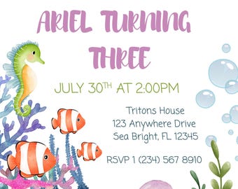 Customizable Under the Sea Birthday Invitation – Editable Ocean Theme Party Invite