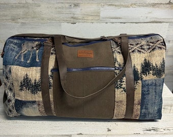 Set of 3 Vintage Avon Duffle travel overnight Floral Beige Print Bag 1990s Etsy