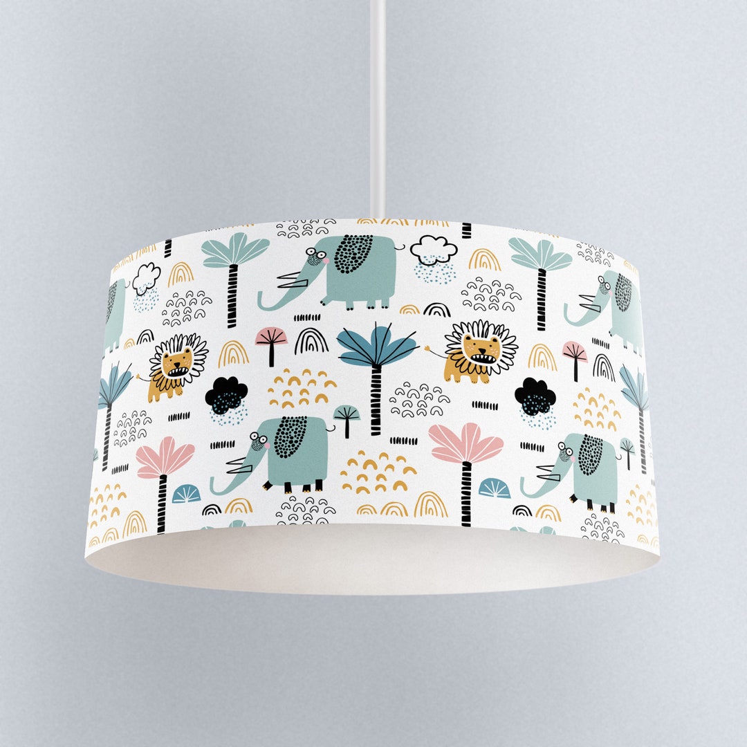 LAMPSHADE Nursery Ceiling Safari Lampshade Children's Room Lampshade Customised Round Lampshade