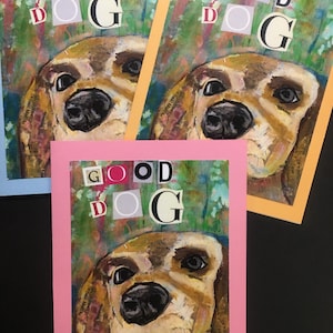 Original Mixed Media &quot;Good Dog&quot; Dog Art Cards | Set of 2