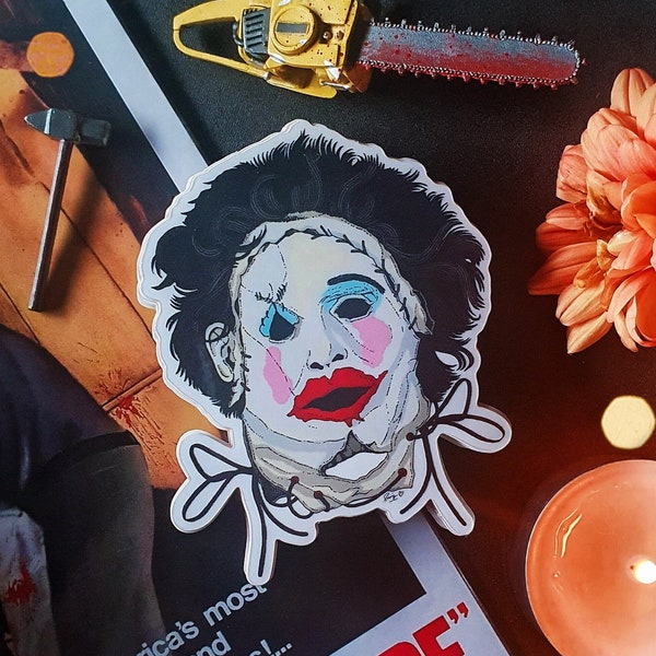 Texas Chainsaw Massacre Leatherface Pretty Lady Transparent Sticker