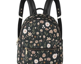 Mochila vintage de jardín de flores silvestres: Monedero pequeño de piel sintética