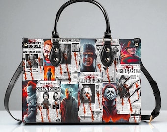 Horror Gazette Vegan Leather Handbag: Gothic Crossbody ToteTop-Handle Bag Halloween Crossbody