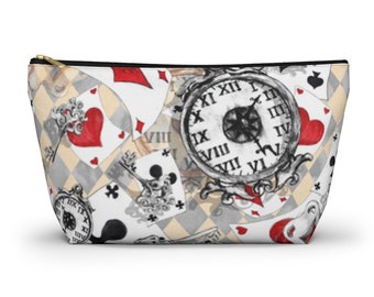Alice In Wonderland Pouch with T-bottom. Make-up Bag.  Cosmetic Bag. Alice In Wonderland Bag