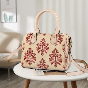 Bolso Boston de piel Scarlet Grace. Bolso de piel sintética resistente al agua, asa superior de piel vegana, bandolera, bolso de hombro.