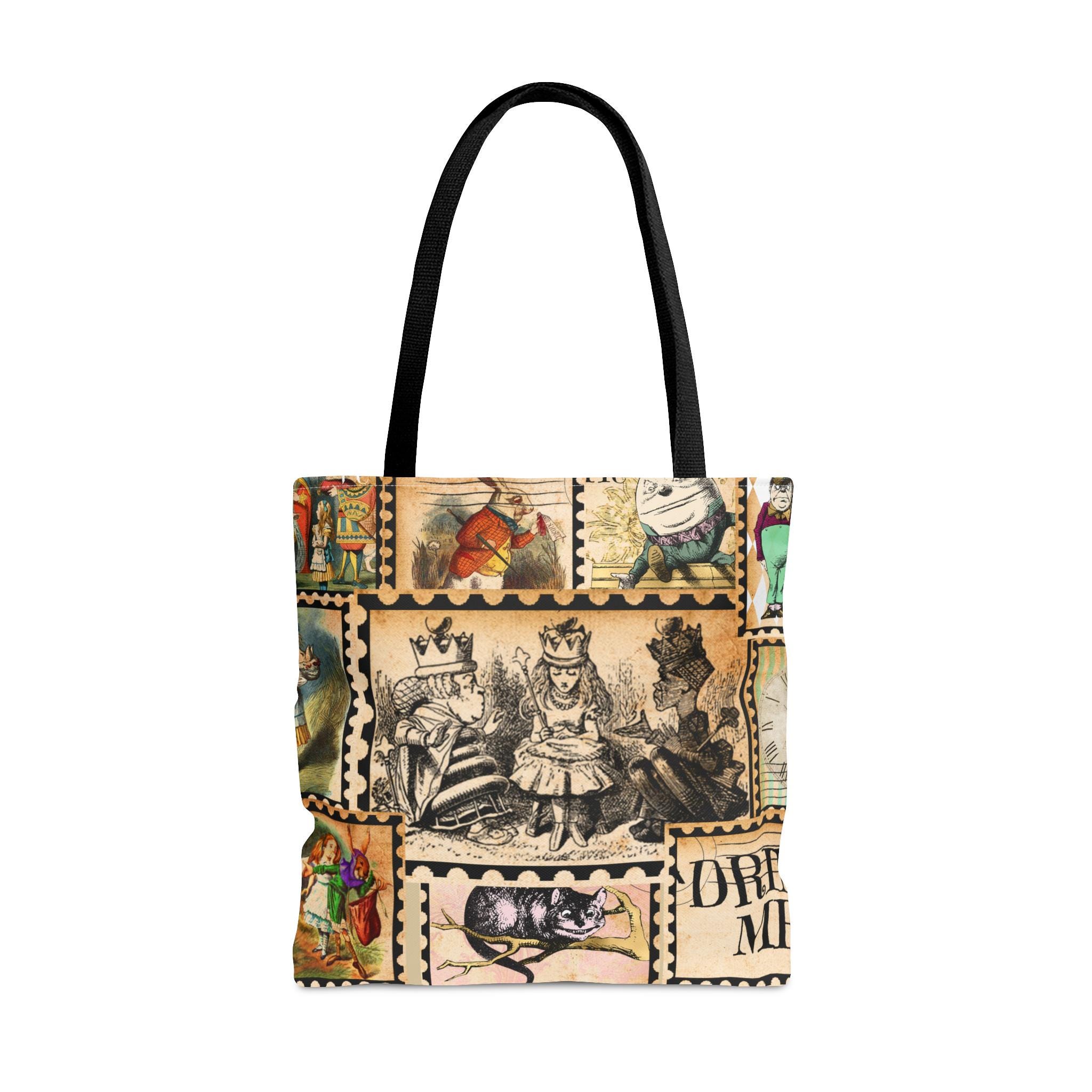 G2TUP Alice Tote Bag – Baumwoll-Tragetasche Mit Alice Im Wunderland Design, 38x35 Cm