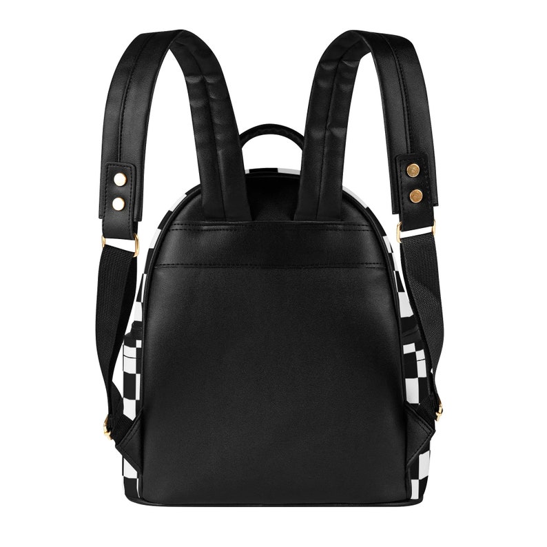 Mochila de piel sintética a cuadros: mochila vegana de piel sintética imagen 6