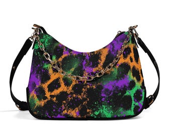 Bolso bandolera de piel vegana Cheetah Pop: un bolso Art Déco