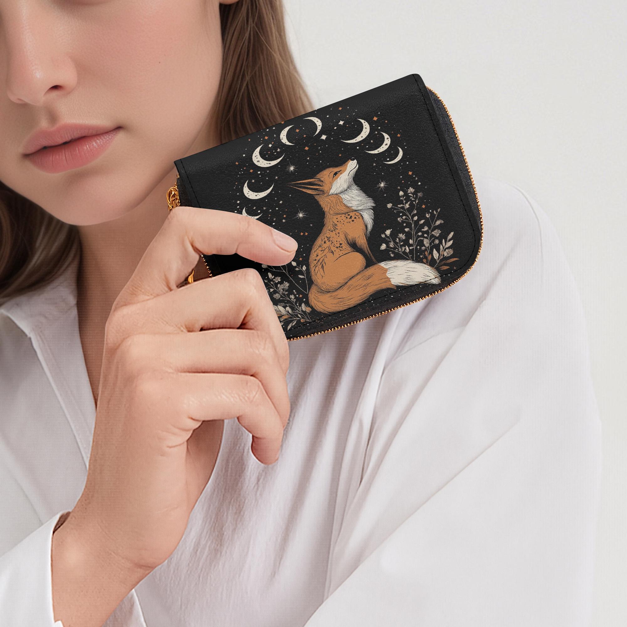 Moonsong Fox - Bifold Zipper Wallet. Mini Fox Coin Purse - Etsy