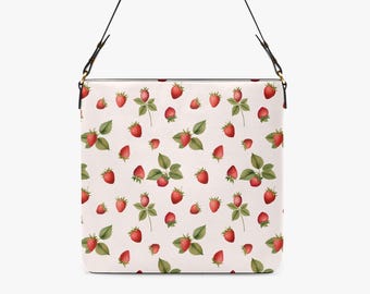 Bolsa de cubo con forma de fresa dulce