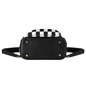 Mochila de piel sintética a cuadros: mochila vegana de piel sintética imagen 5