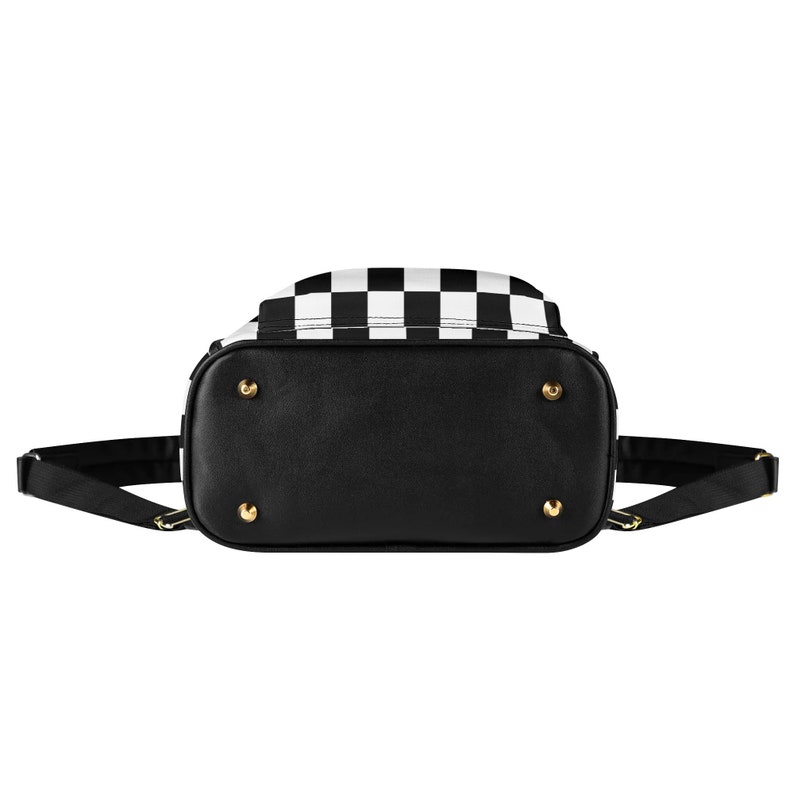 Mochila de piel sintética a cuadros: mochila vegana de piel sintética imagen 5