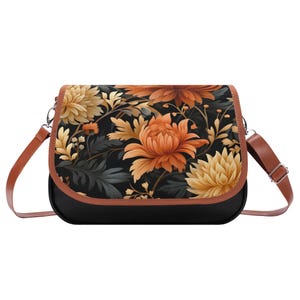 Sac à bandoulière en cuir Harvest Bloom, sac à bandoulière pour femme, sacoche, sac à bandoulière Saddle, sac à main en cuir. Cadeau pour elle.