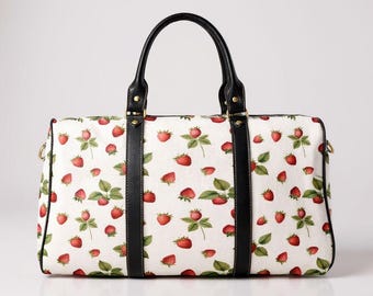 Bolsa de viaje impermeable de nailon con diseño de fresa dulce