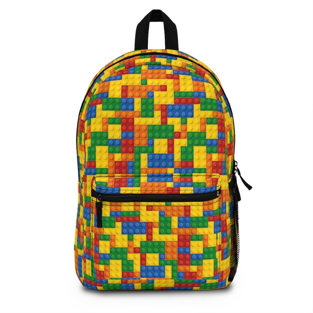 Small Building Blocks Backpack. Kids Bookbag With Padded Back. With