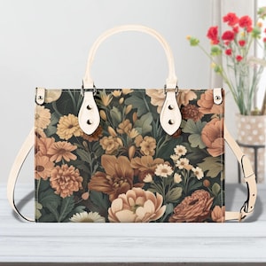Bolso Botanical Bliss: piel vegana, para llevar cruzado o al hombro, bolsillo interior y correa extraíble