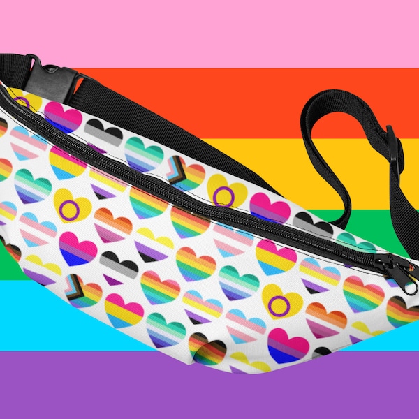 Pride Flag Herz Fanny Pack. Pride Month Crossbody Tasche