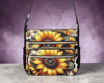Bolso bandolera multibolsillos Sunflower Fields