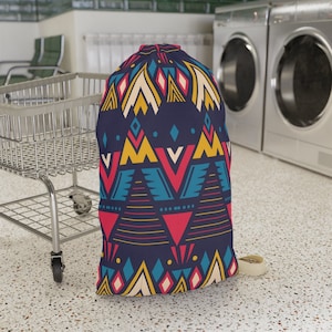 Sac à linge tribal aztèque avec sangle. Sac à linge unisexe durable