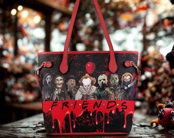 Bolsa de lona de la película de terror Psycho Friends - Asa de cuero vegano