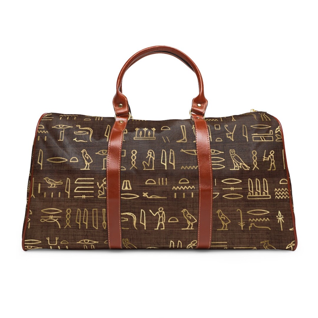 Egyptian Gold Holographic Luggage Bag. Waterproof Travel Bag. Carryon Luggage Bag. Duffel Bag