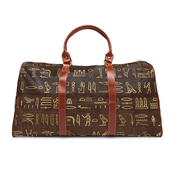 Egyptian Gold Holographic Luggage Bag. Waterproof Travel Bag. 