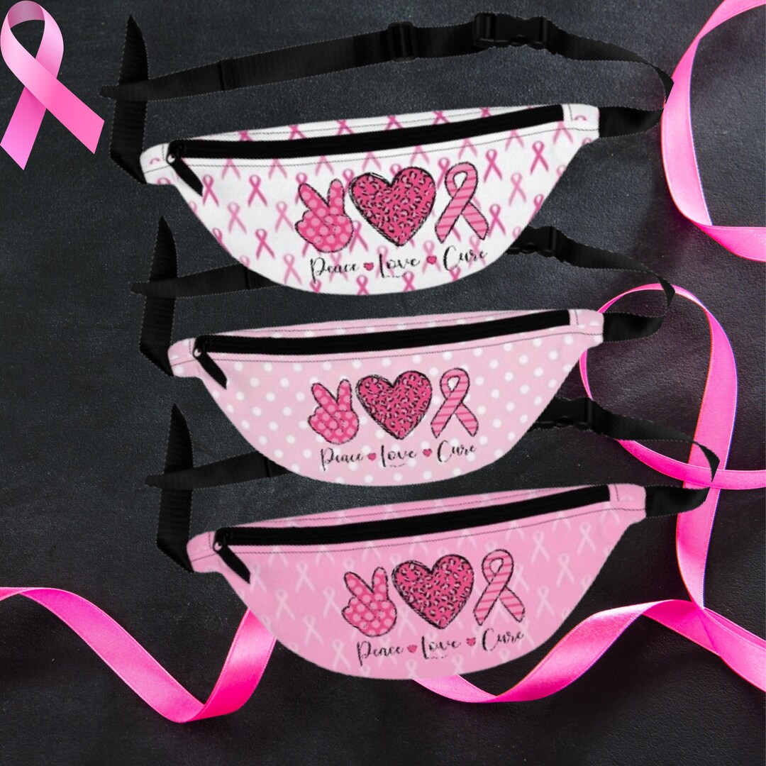 Peace Love Cure Fanny Pack. Breast Cancer Awareness Fanny Pack. Sling Bag for Women. Etsy
