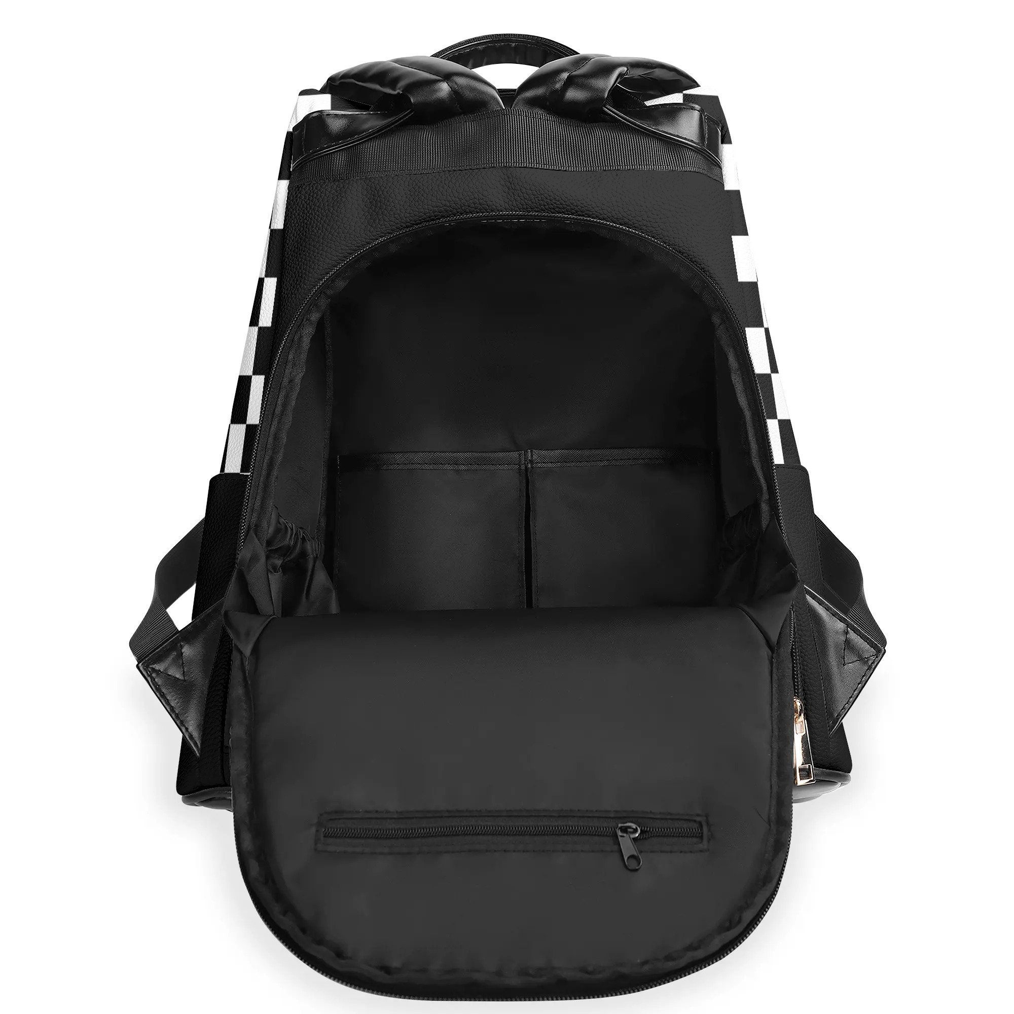 Checkered PU Leather Travel Backpack, Anti-theft Daypack - Etsy