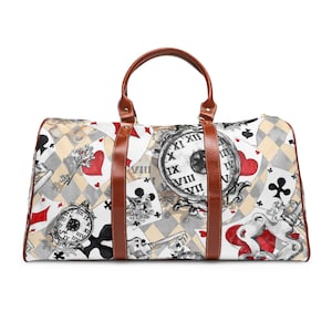 Alice In Wonderland Waterproof Travel Bag. Carry On Luggage Bag. Teen Duffel Bag.