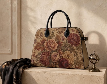 Bolso de mano con asa superior de tapiz otoñal