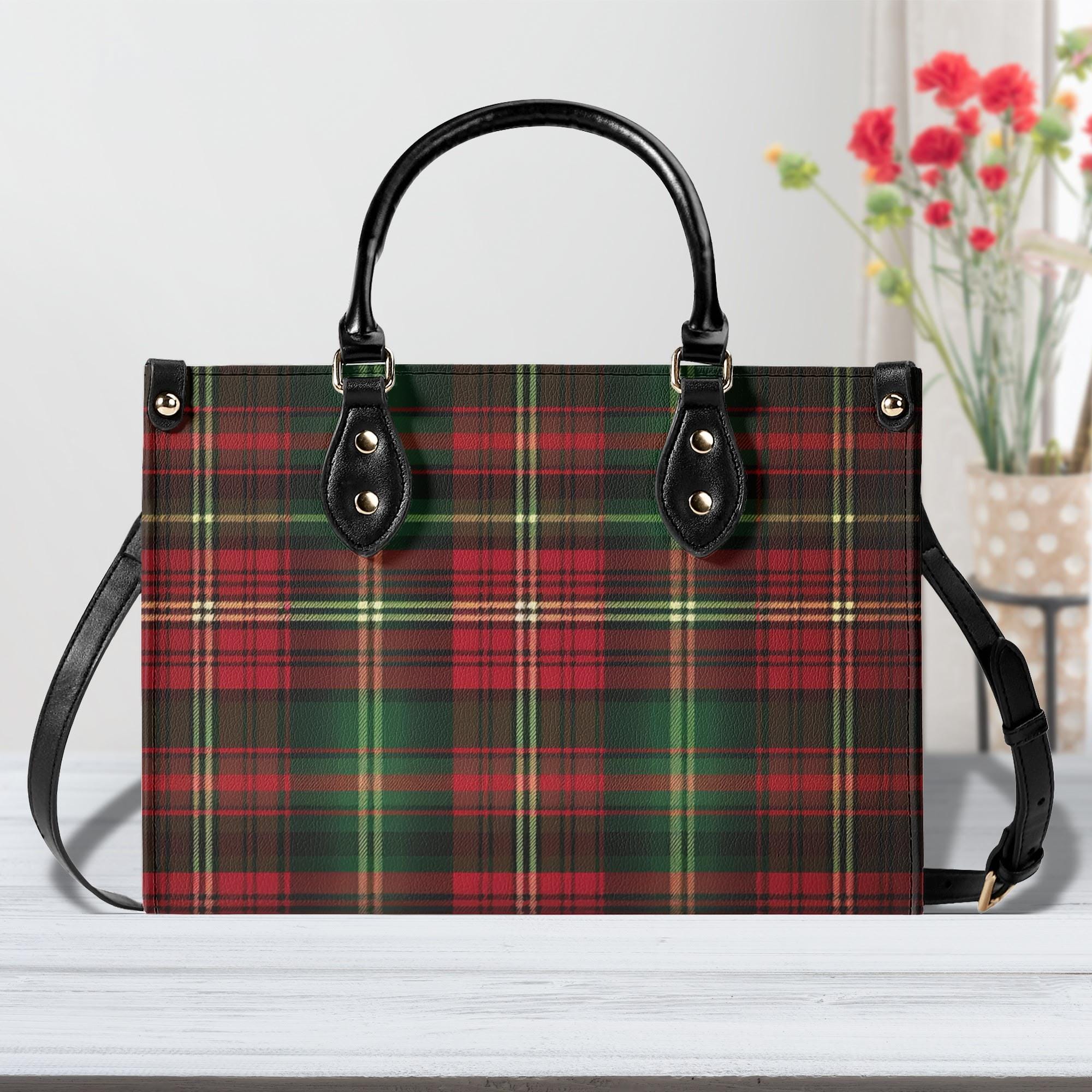 Sac En Cuir Et Toile Tartan - Bandoulière Ou Main - Dimensions 22x15x2 Cm - Neuf Avec étiquettes - Marque Hippie & Bohème