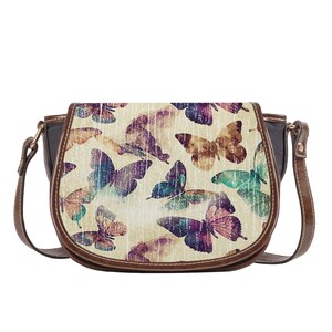Vintage Schmetterling Satteltasche, Schultertasche, Satchel, Sattel Crossbody Tasche, Retro Tasche, Trendy Tasche