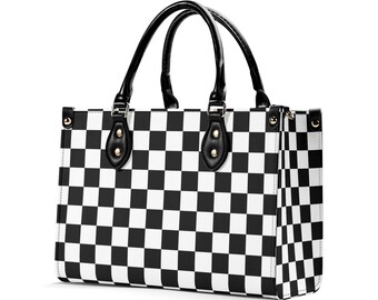 Checkered Purse. Trendy Handbag Waterproof PU Leather Handbag Top Handle Vegan Leather High quality Crossbody Bag Shoulder Bag Etsy