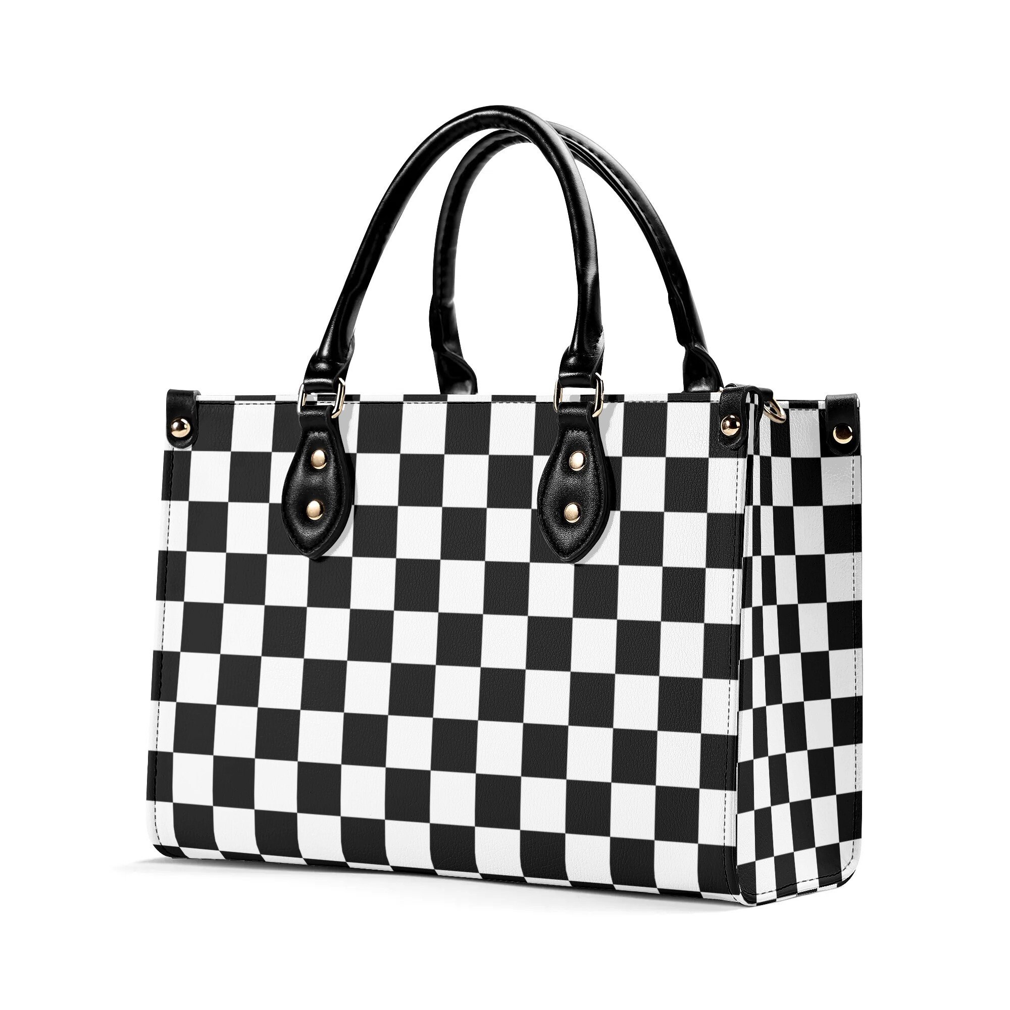 トートバッグ hai Vera Checkerboard Bag (Black & Ivory) LARGE 2 WAY TOTE2ウェイブラック/ベージュハウンズトゥース