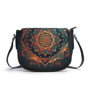 Mandala Satteltasche, Umhängetasche, Satchel, Saddle Crossbody bag, Retro Tasche, Trendy Tasche