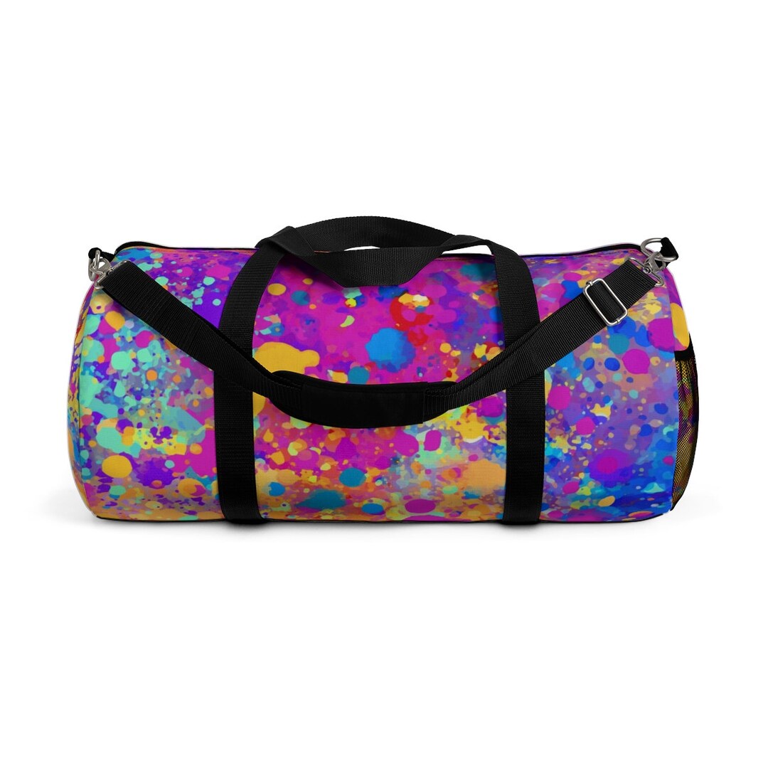 Color Splash Duffel Bag. Retro Duffel Bag. Overnight Duffel Etsy
