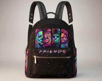 Mochila de película de terror Slasher Friends: bolso de piel sintética