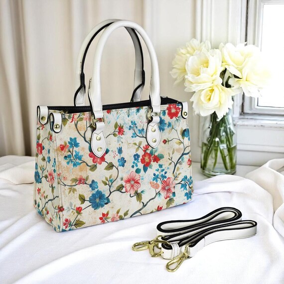 Blossom Bound Tote Vegan Leather, Crossbody, Shoulder Bag