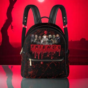 Mochila de Psycho Friends. Mochila pequeña. Mochila para mujer. Piel sintética. Regalo para ella.