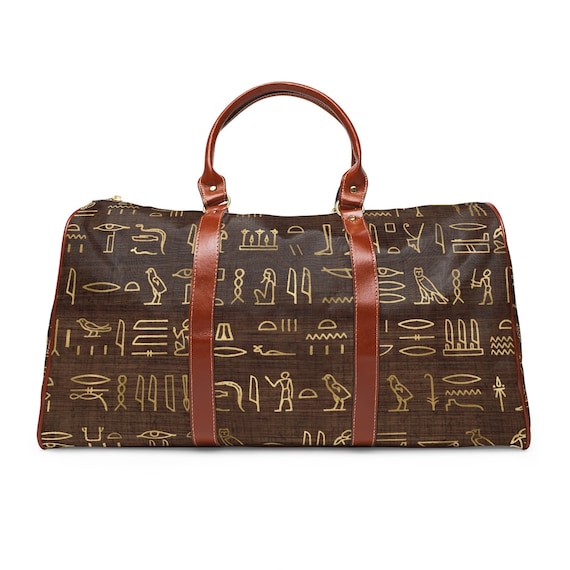 Egyptian Gold Holographic Luggage Bag. Waterproof Travel Bag. 