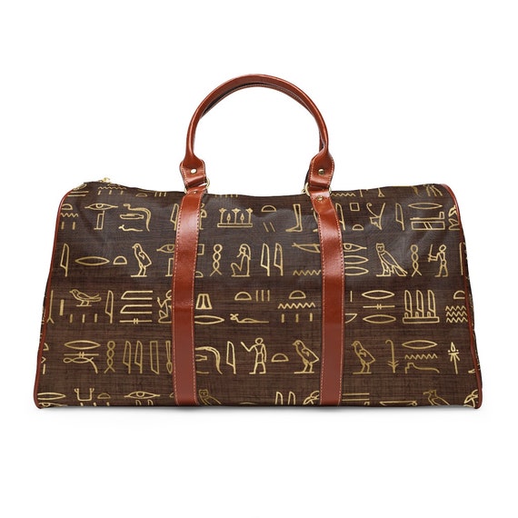 Egyptian Gold Holographic Luggage Bag. Waterproof Travel Bag